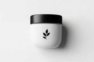 Poster - Elegant minimalist spice jar design featuring simple black and white herbal branding for modern culinary use and tasteful kitchen decor