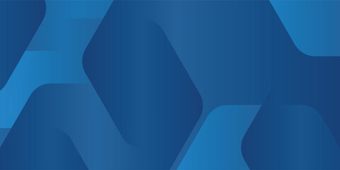Poster - modern abstract blue background with glowing geometric lines. blue gradient hexagon shape design. ve