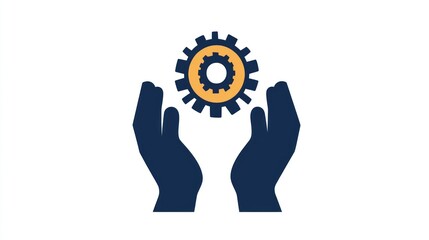 Poster - Hands Protecting a Gear, Concept of Management