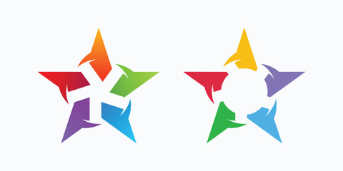 Poster - collection of abstract star designs with full color