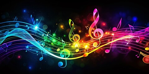 Poster - Silhouette Musical Notes: Organic Texture, Stylish Art Design