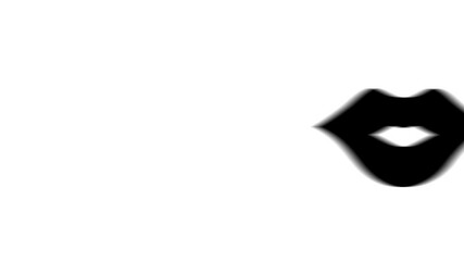 Poster - Animation set, lips symbol. Animations: transparency, zooms, transition top to down, transition left to right, slide up to down, slide left to right