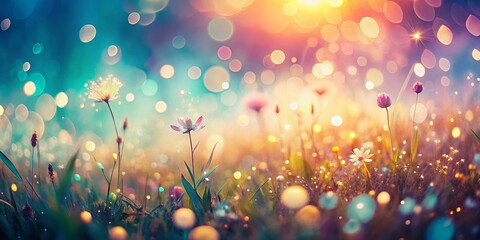 Poster - Soft Summer Bokeh Background Tile Texture: Pastel Dreamy Light