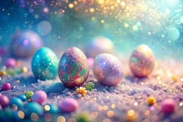 Poster - Sparkling Diamond Dust Glitter Easter Backdrop - Festive Holiday Background