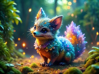 Poster - Sparkling Diamond Dust Woodland Creature Glitter Texture Stock Photo