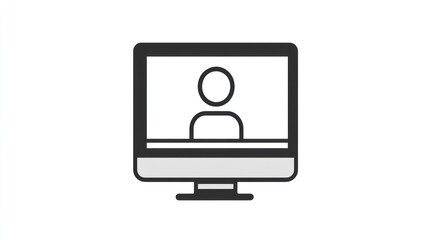 Fototapete - Simple icon of computer screen with user profile