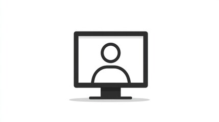 Fototapete - Simple computer icon with user profile