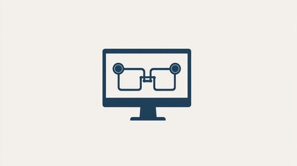 Fototapete - Computer screen showing diagram of eyeglasses