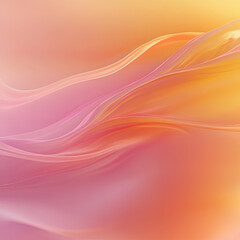 Fototapete - Soft waves cascading with fluid motion, pink and gold gradient background