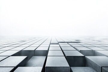 Fototapete - Textured white wall with grid pattern showcasing a modern design aesthetic in a contemporary interior space