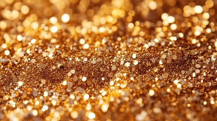 Poster - Golden glitter in a wooden spoon on a dark blue surface, showcasing a vibrant contrast and sparkles in a creative setup during an artistic gathering