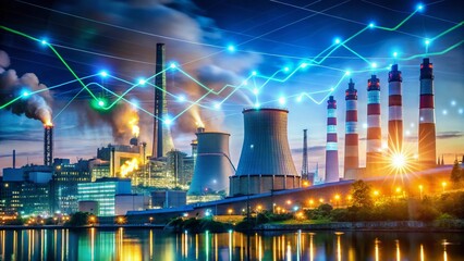 Poster - Stock Market Fluctuation: Energy & Industrial Growth Close-Up