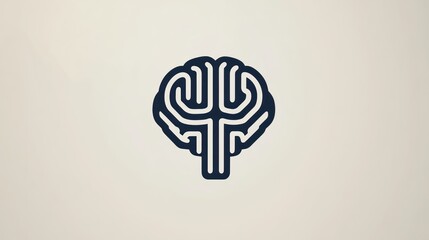 Poster - Abstract brain illustration, simple design, background for science or technology, stock photo, graphic design