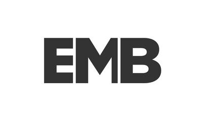Poster - EMB logo design template with strong and modern bold text. Initial based vector logotype featuring simple and minimal typography. Trendy company identity.
