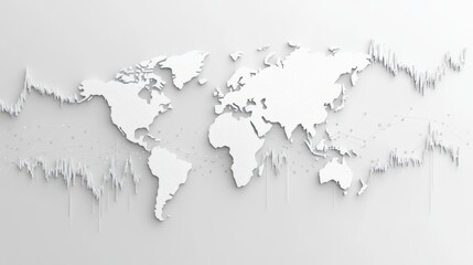 Poster - World map with financial data visualization