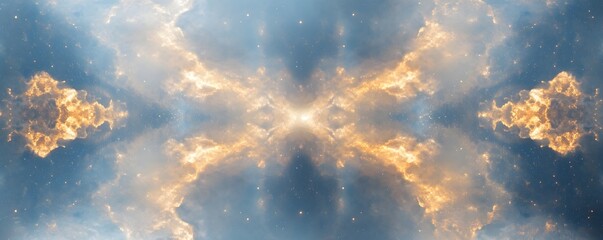 Wall Mural - serene cosmic clouds blending into a starry background