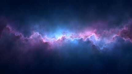 Wall Mural - Abstract Cosmic Blue Purple Nebula Galaxy Space Art