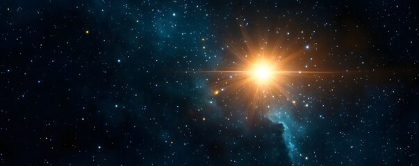 Wall Mural - brightly lit star cluster in deep space