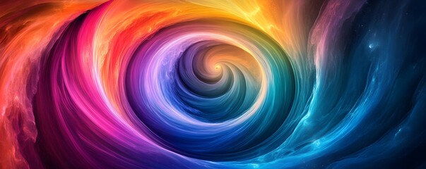 Wall Mural - cosmic swirls in a galaxy backdrop with neon accents