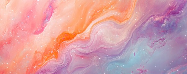 Wall Mural - fantasy-inspired galaxy with pastel colors and bright stardust