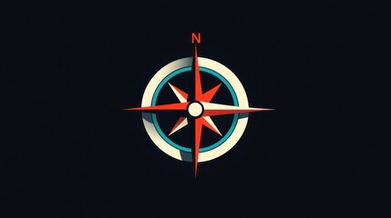 compass rose navigation guide, dark background, travel