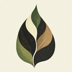 Fototapete - Stylized leaf art on a plain, light background