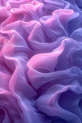 Poster - Wavy layers of soft fabric in gentle hues of pink and purple create a serene visual. The delicate texture adds depth and elegance evoking a peaceful ambiance.