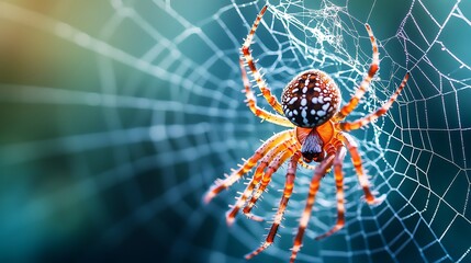 Close-Up of a Spider’s Web with Dew
