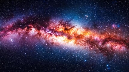 Poster - Aurora borealis northern lights idea. Stunning view of colorful galaxy with vibrant stars and cosmic dust in the universe.