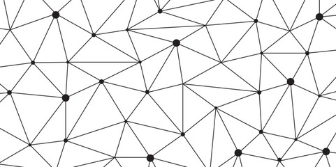Leinwandbilder - Abstract geometric background with connecting dots and lines with low poly triangle shapes. Polygonal Mesh Background Vector design digital technology concept Global network connection data structure.