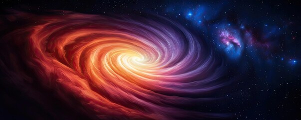 Poster - Aurora borealis northern lights concept. Vibrant cosmic swirl in deep space showcasing vivid colors and celestial beauty.