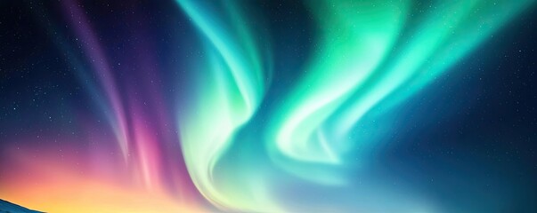 Aufkleber - Aurora borealis northern lights concept. Stunning aurora borealis illuminating the night sky with vibrant colors and patterns.