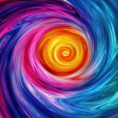 Fototapete - Swirling colored vortex draws eyes into its bright, abstract center point