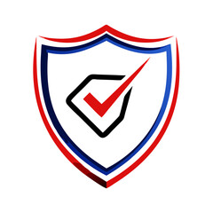 Wall Mural - shield icon with checkmark design, security and trust concept