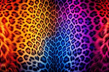 Poster - Surreal Leopard Print Gradient Backdrop: Abstract Animal Print Texture for Design