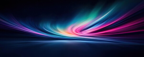 Poster - Aurora borealis northern lights concept. A vibrant, swirling wave of colors creating a mesmerizing abstract background.
