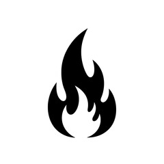 Poster - Eternal Flame Icon: A minimalist yet impactful design, featuring a stylized depiction of a flickering flame, rendered in a bold black silhouette, capturing the essence of energy and power.