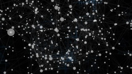Poster - Animation of interconnected nodes and lines forming complex pattern on dark background