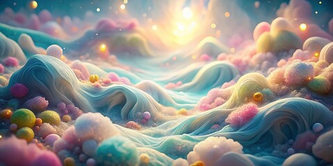 Poster - Surreal Nursery Play Mat: Gentle Contour Lines & Dreamlike Textures