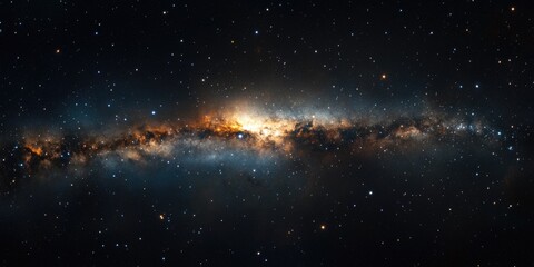 Wall Mural - a starry sky with a long, thin line of stars. the stars are scattered throughout the sky, with some 