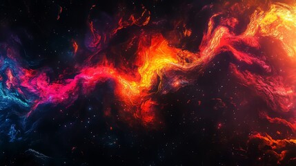 Wall Mural - A vivid cosmic wave featuring abstract swirls and lively energy in the depths of space