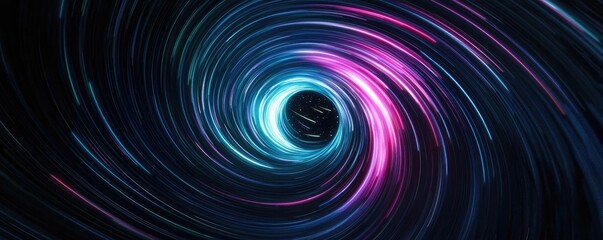 Poster - Aurora borealis northern lights idea. Colorful abstract representation of a swirling vortex in space.