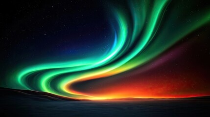 Poster - Aurora borealis northern lights concept. Stunning display of the northern lights illuminating the night sky in vibrant colors.