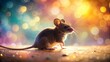 © prapatsorn - Sweet Mouse Silhouette Macro Photography: Pastel Marble Background Organic Design