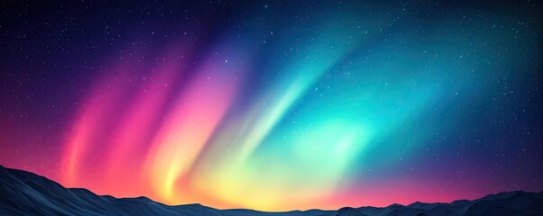Poster - Aurora borealis northern lights concept. Stunning display of northern lights illuminating a vibrant night sky.