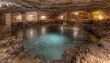 © LandArt - Ancient stone water pool underground, empty
