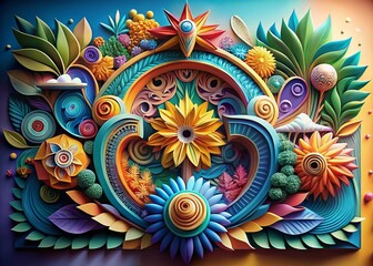 Poster - Unique Paper Art Illustrations for Branding: Creative Left-Aligned Design with Copy Space