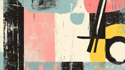Poster - A contemporary abstract design in pastel colors, with open space for a creative slogan or branding message.