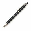 © Selene Studio - Elegant Black Ballpoint Pen with Gold Accents on White Background