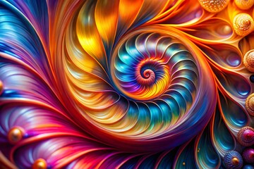 Poster - Vibrant Abstract Macro Photography: Echoing Waves of Color